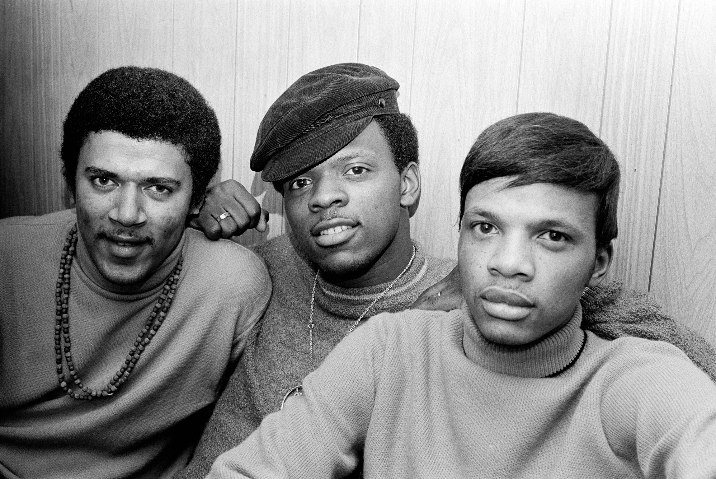 The Delfonics, March 1968. (left to right) Randy Cain, William “Poogie” Hart, and Wilbert Hart. Photo by Don Paulsen/Michael Ochs Archives/Getty Images.